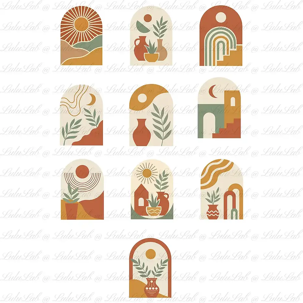 Boho Arches Organic Collection: 10 abstract SVG vector files