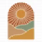 Boho sun and hills graphic, earthy tones - SVG vector file