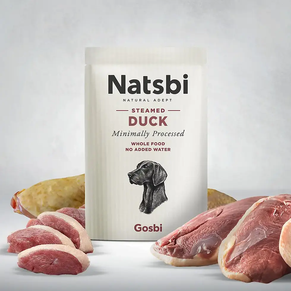  נטסבי natsbi - תזונה טבעית לכלב על בסיס ברווז 