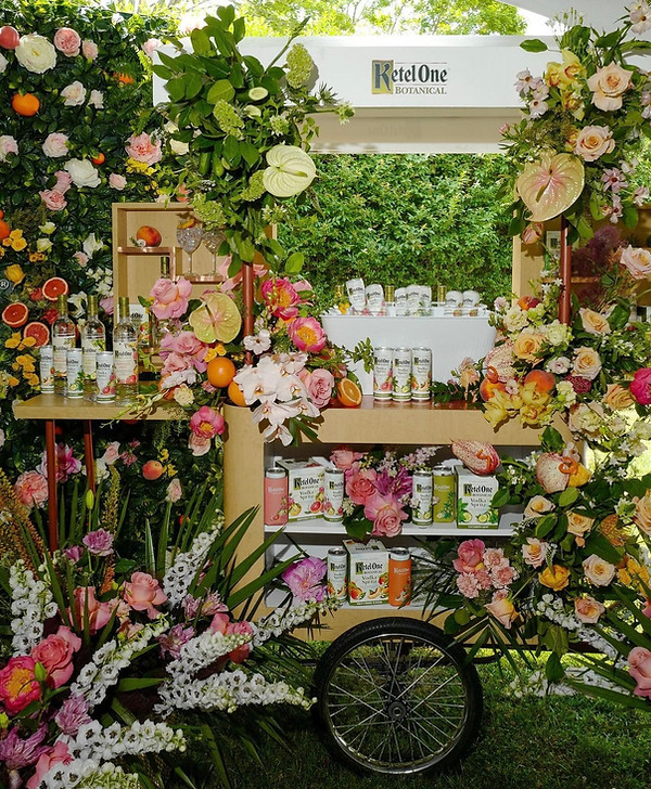 Kettle One Botanicals bar cart in The Hamptons lxury event by Ticket2Events