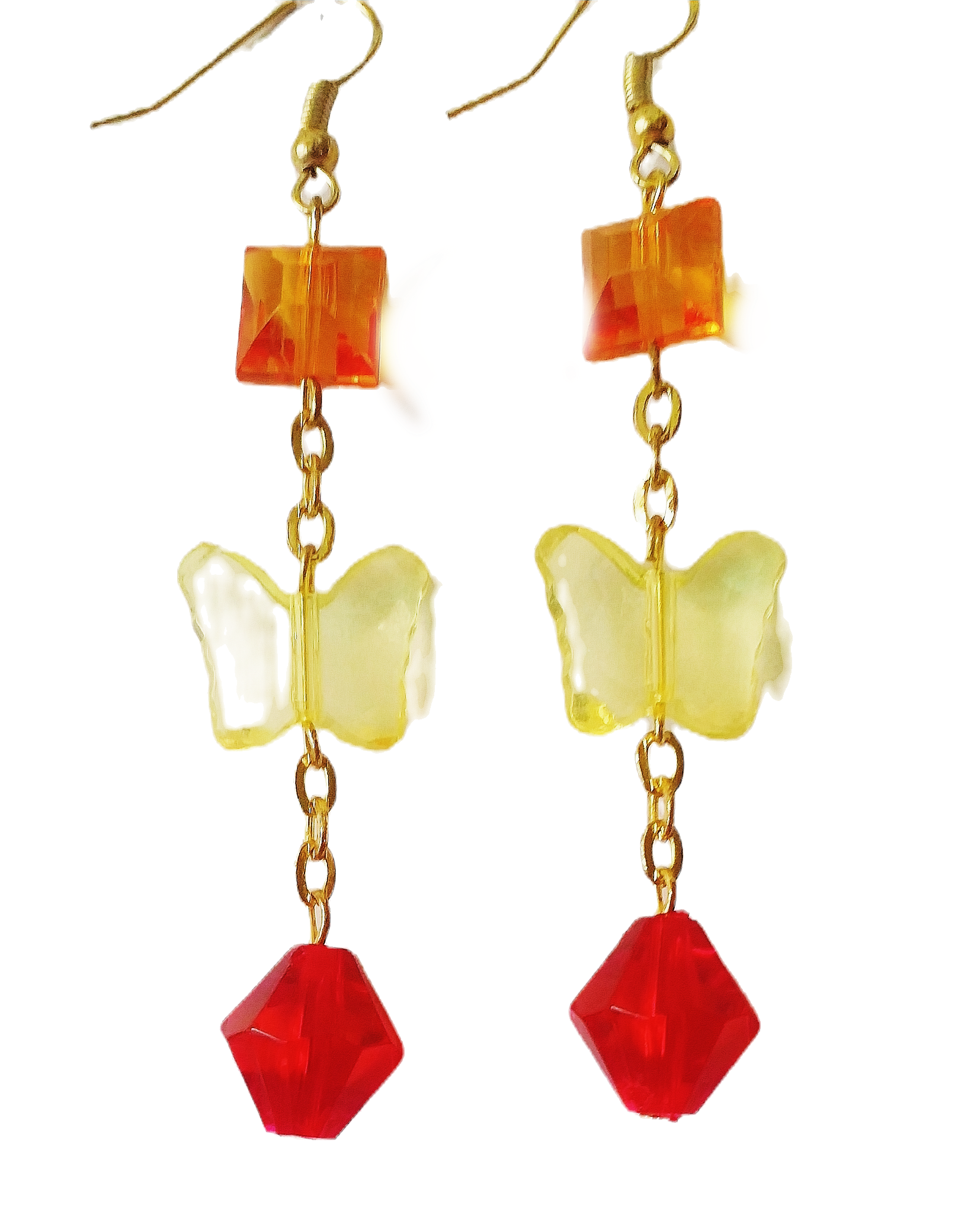 Fiery Lily & Rose Earrings