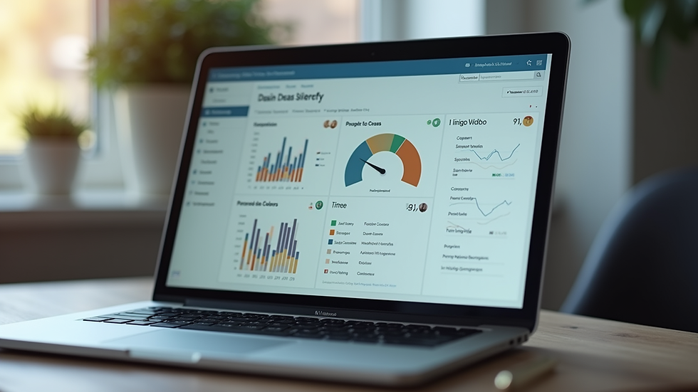 Close-up view of a laptop screen showing tax software dashboard