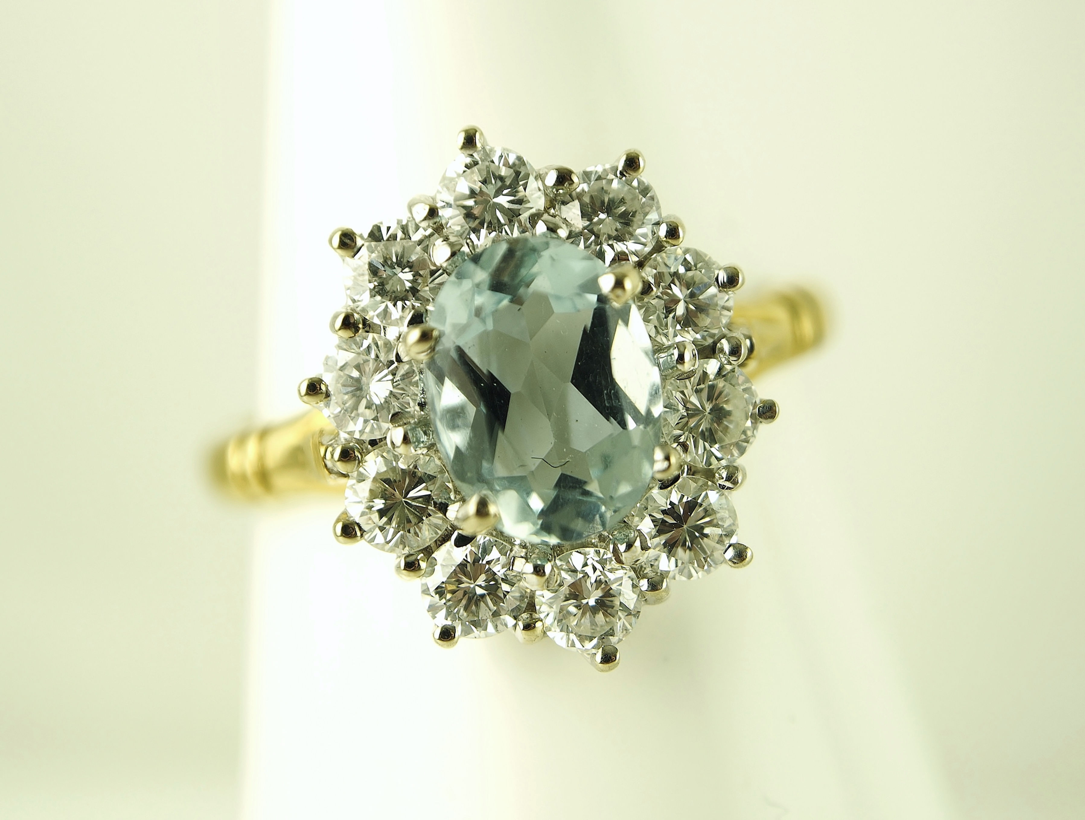 Aquamarine and diamond ring