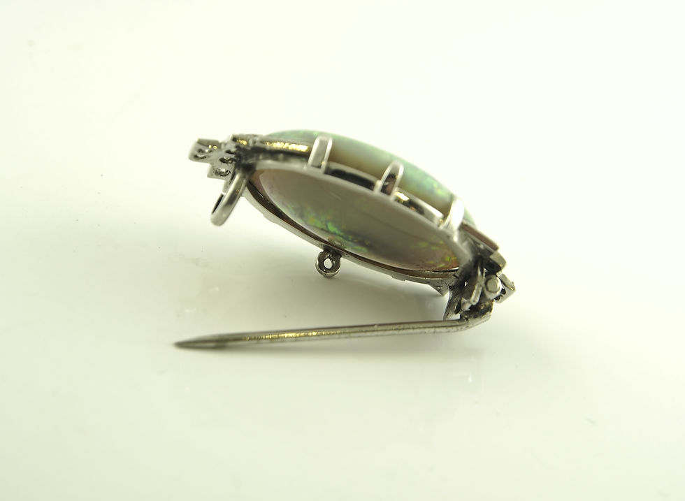 Thumbnail: Black Opal and Diamond Brooch