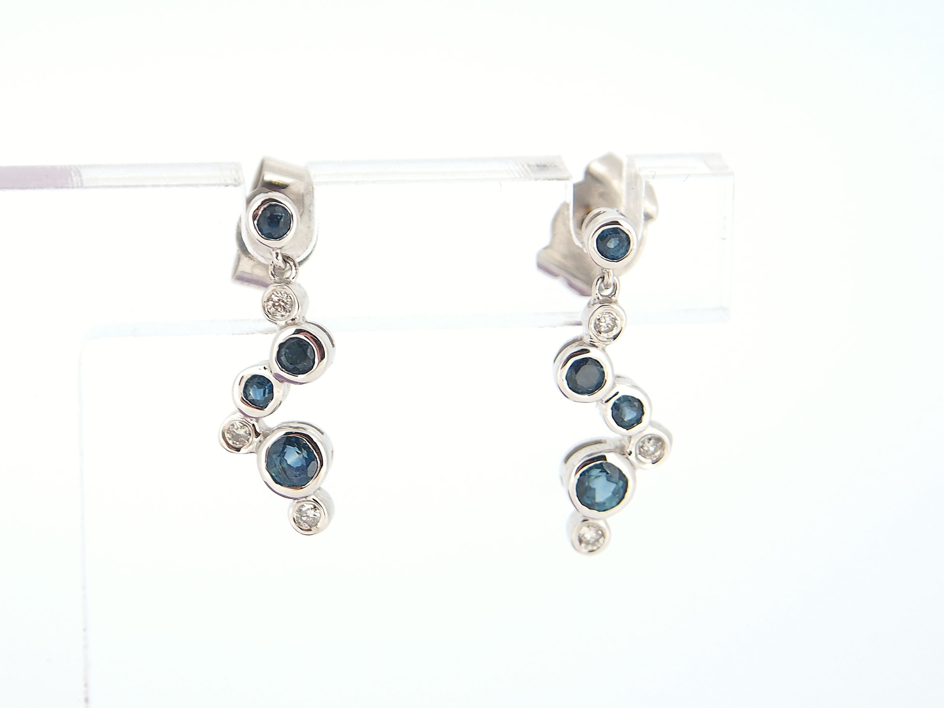 Sapphire and Diamond drop  earrings