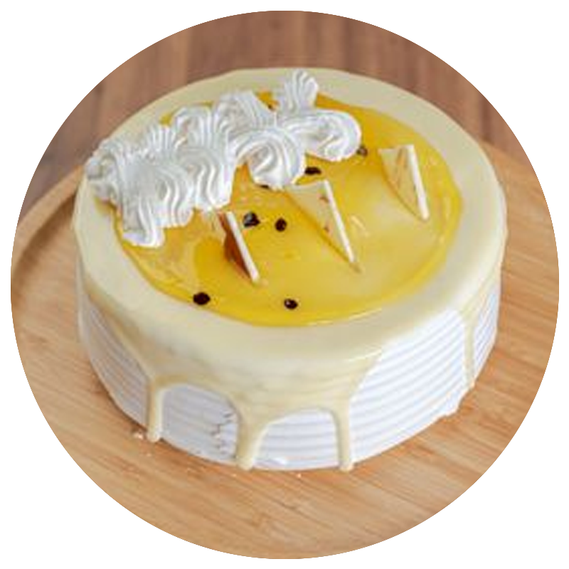 torta de maracujá com sementes de maracujá decorando ela