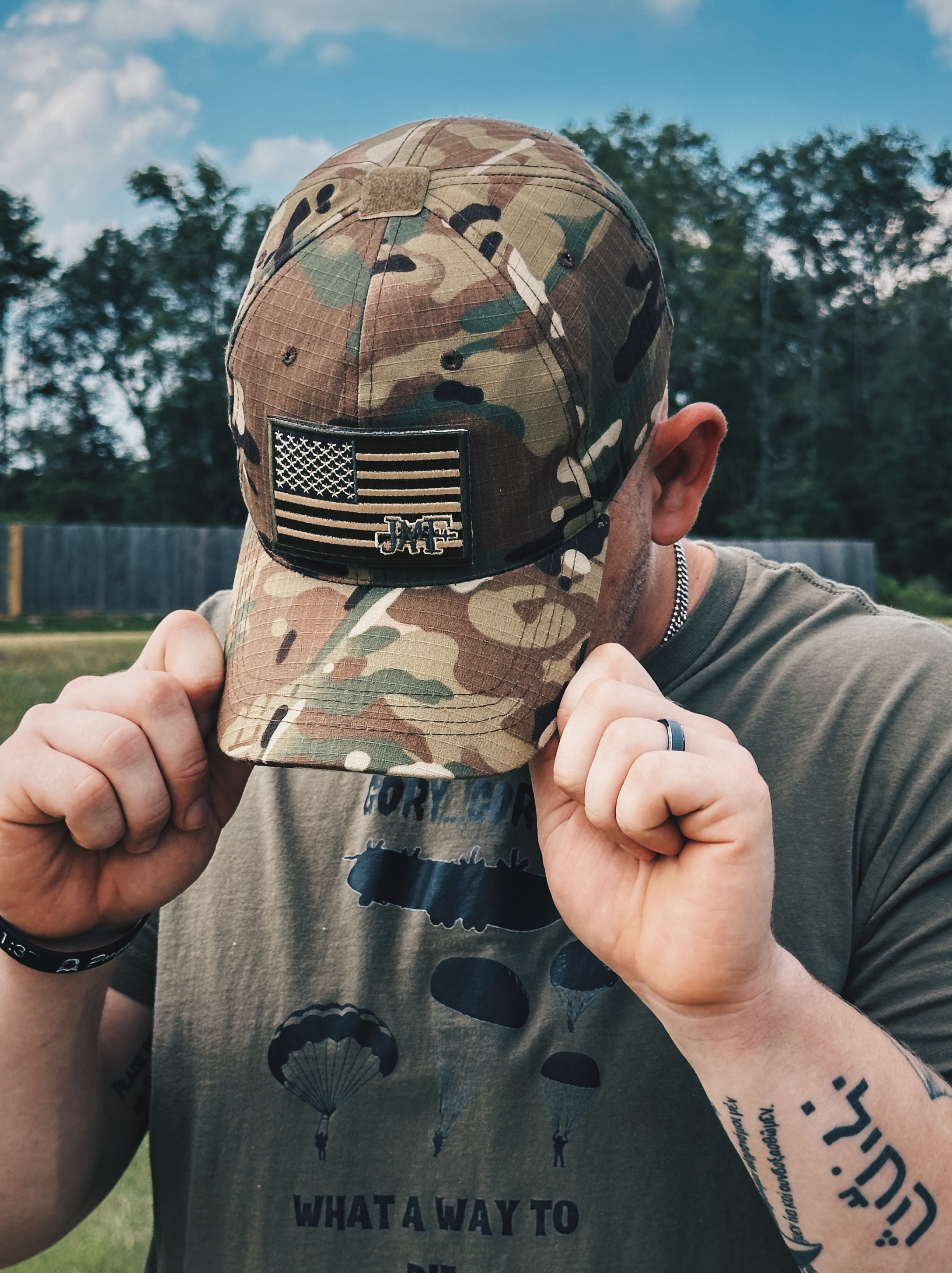 JMF "Dad Hat" - Camo Pattern with JMF USA Flag Patch