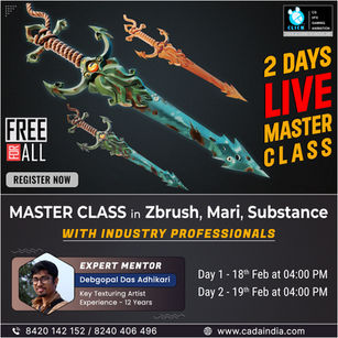 2 Days LIVE Master Class in Zbrush, Mari, Substance