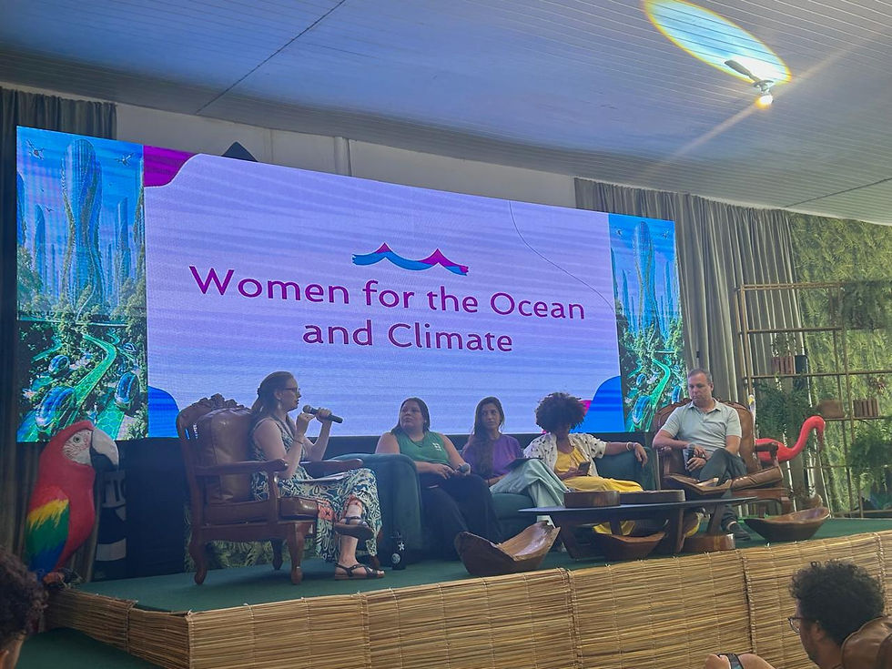 Casa HUB Culture. Adriana Lippi (Liga das Mulheres pelo Oceano), Bruna Melo (Rare Brasil), Diulie Tavares (Somos do Mar) e Aline Mendes (Todas para o Mar - TPM), em 18 de novembro de 2025.