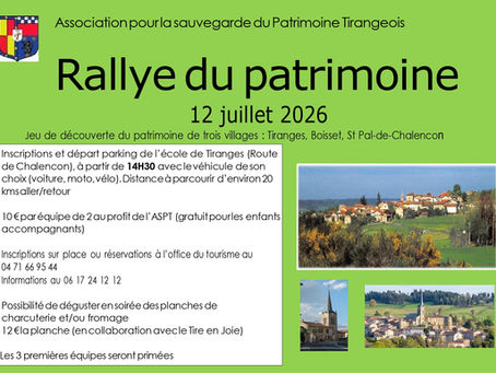 Rallye du patrimoine le 12 Juillet 2026