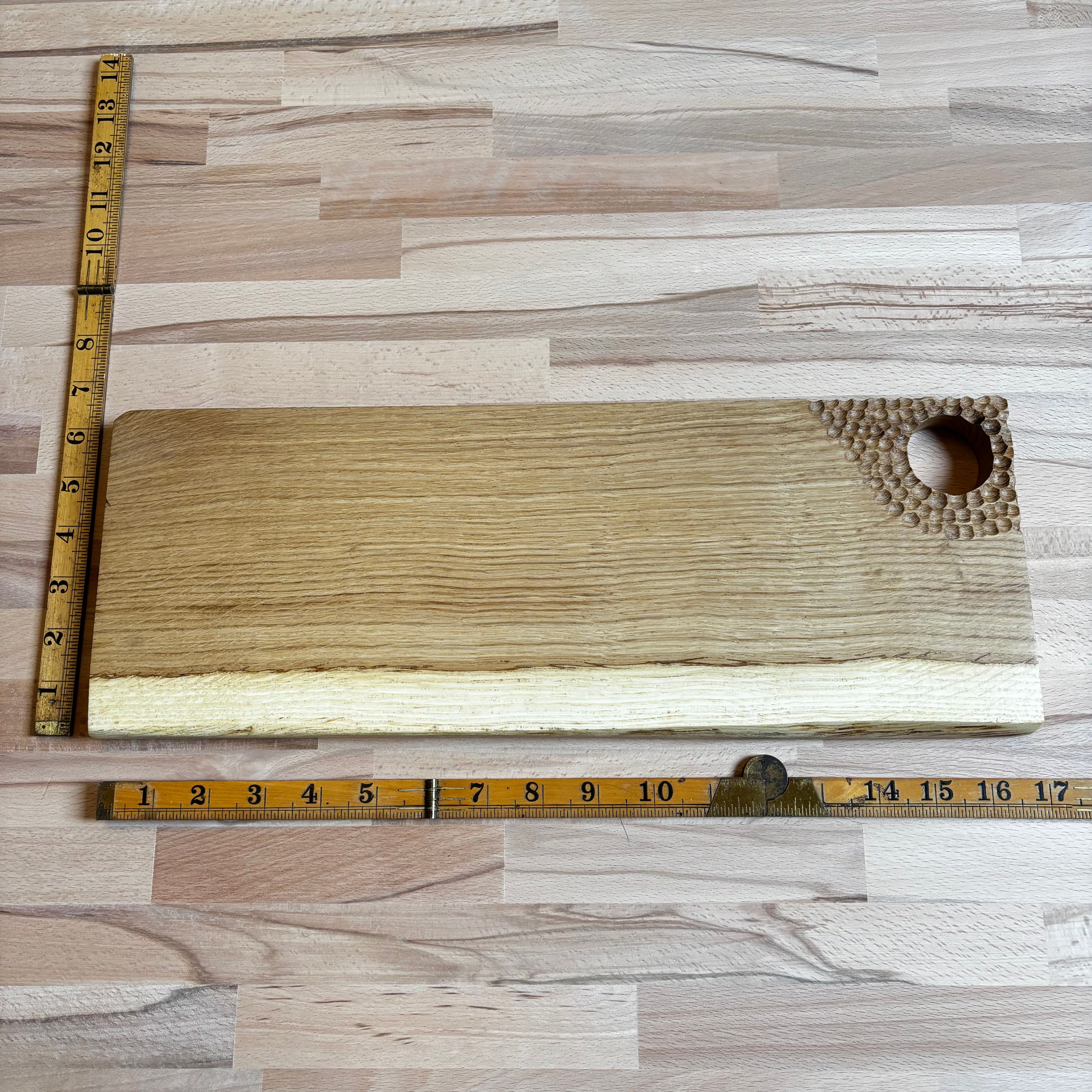 Oak carved handle board