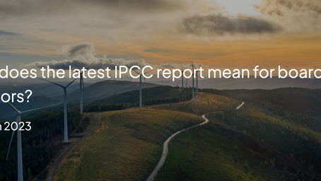 What does the new IPCC report mean for board directors?