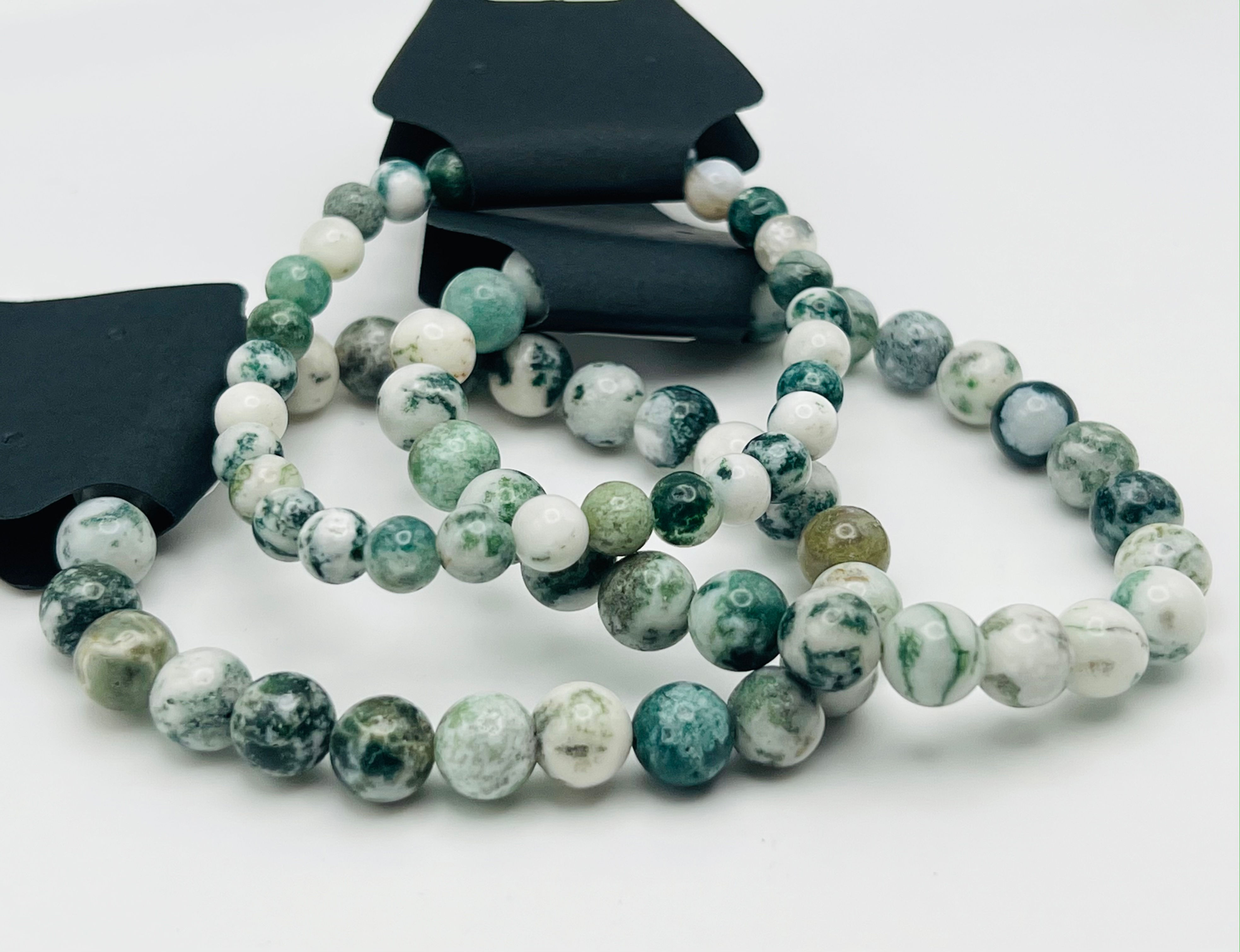 Moss Agate Beaded Bracelet