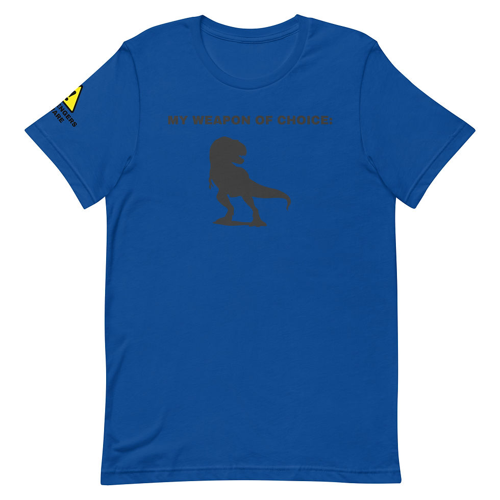 Thumbnail: T-Rex Unisex T-Shirt - Weapon of Choice