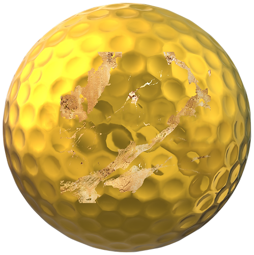 Gold golf ball
