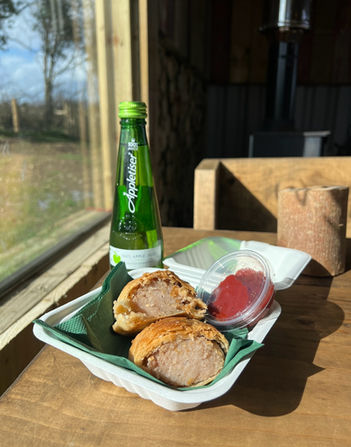 Savoury Snack, Homemade Bakery Sausage Rolls, Pastry, Coffee Shop at Wild River Dog Park Ballynahinch