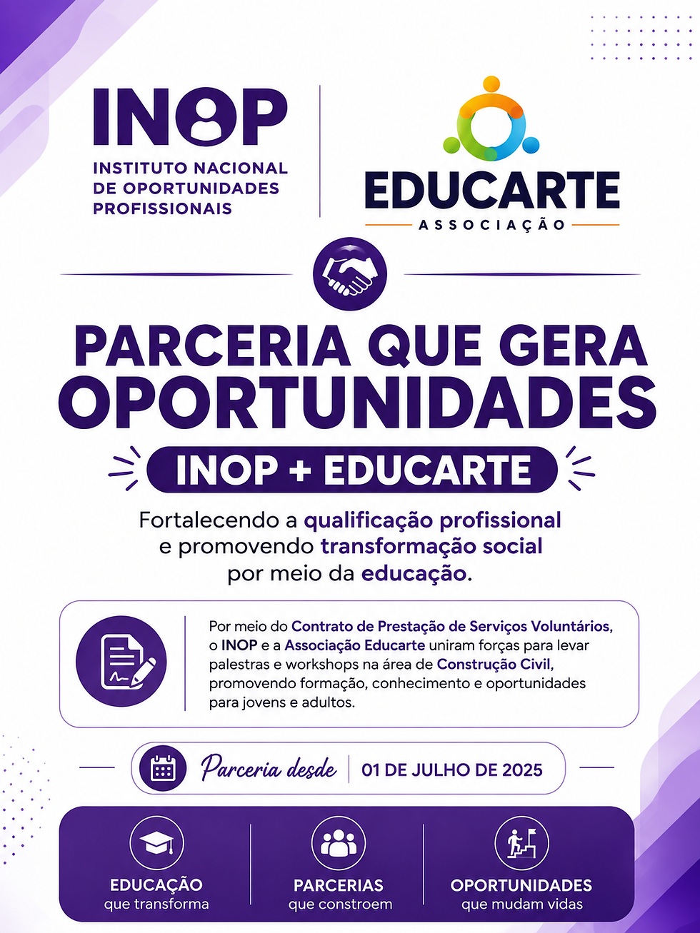 Parceria Institucional entre INOP e EDUCARTE