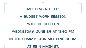 Meeting Notice: Budget Work Session