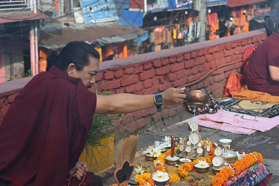 Simdha Getul Rinpoche offered the sacred offering of Nagas at the holy place of Nagas - Budhanikantha, Nepal
