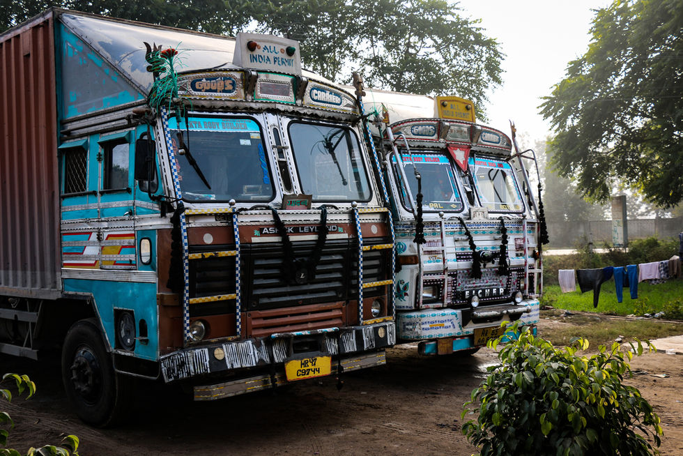Gurgaon, India, north India, trucks, lorries, decorative, transport, 