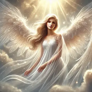 DALL·E 2024-11-23 10.23.19 - An ethereal angel with delicate, translucent wings glowing so