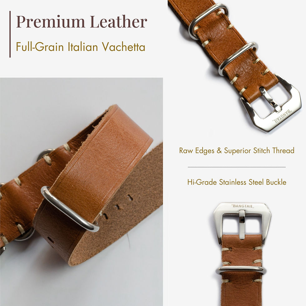 Thumbnail: Saddle Brown NATO Strap in Italian Vachetta