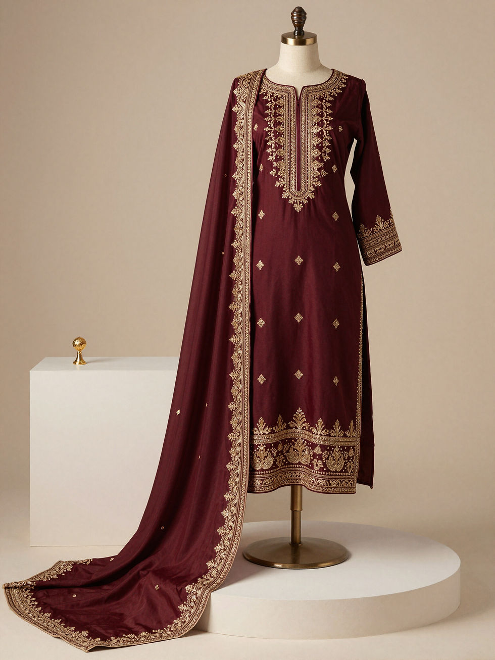 Maroon Zari Kurti