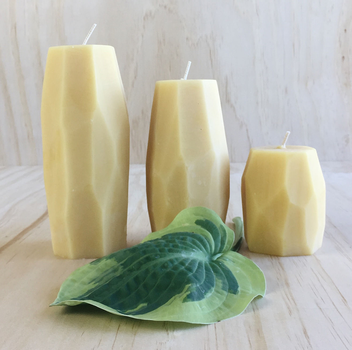 sculpted beeswax candles