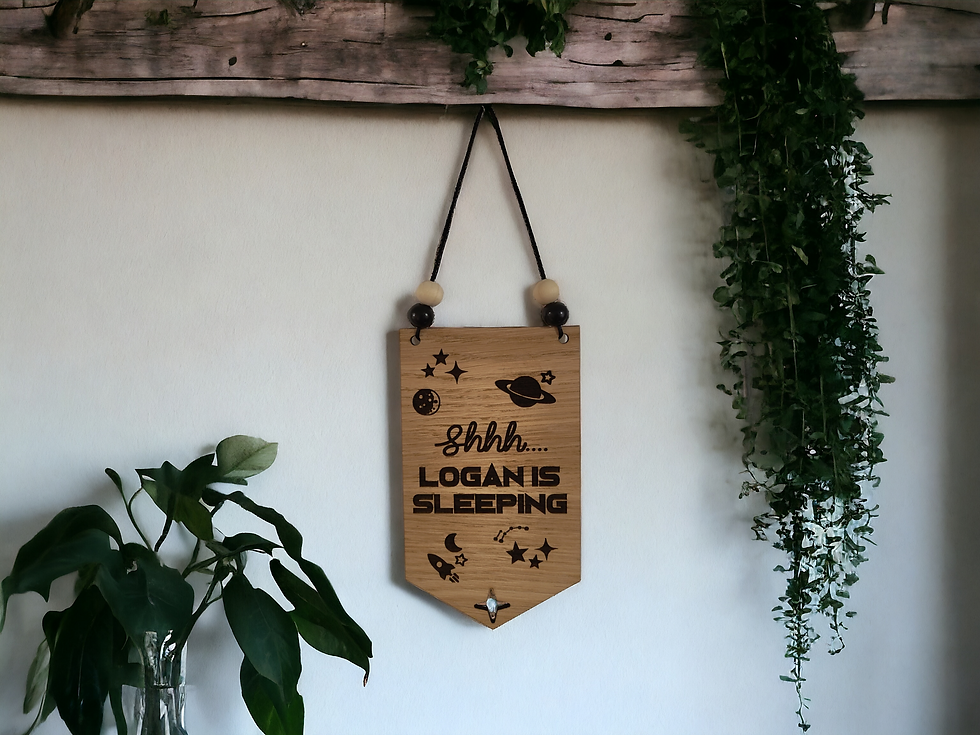 Thumbnail: Wooden Shhh... Logan Is Sleeping Wall Sign