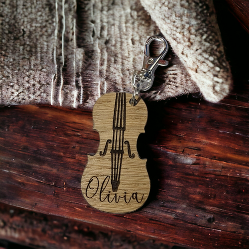 Violin Keyring Wooden
