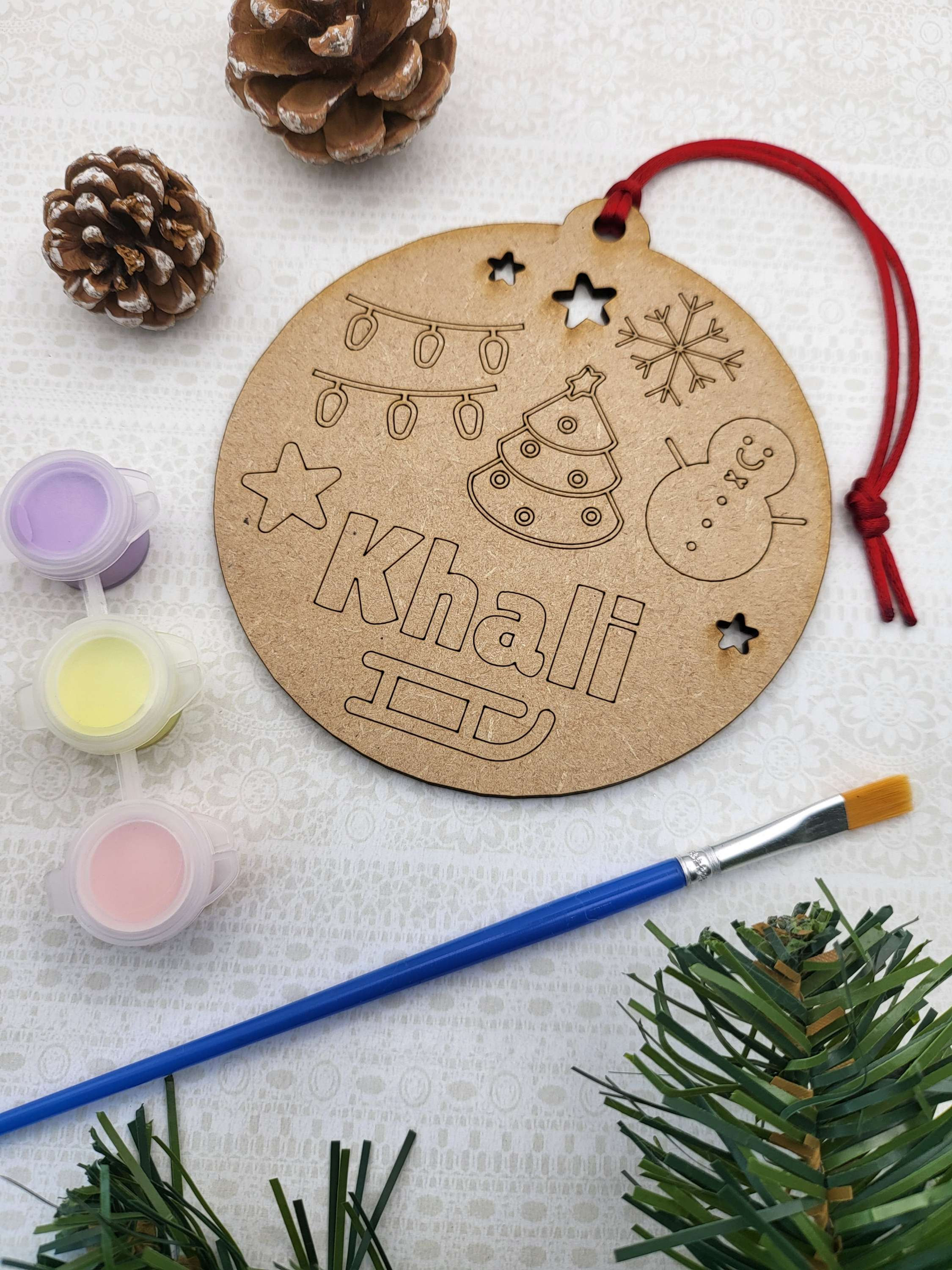 Paint Your Own Christmas Bauble With Personalised Name