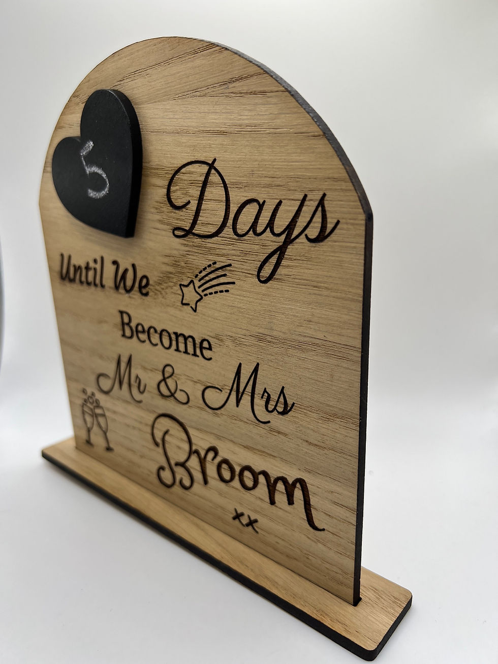 Thumbnail: Mr & Mrs Chalk Wedding Countdown Sign with Stand