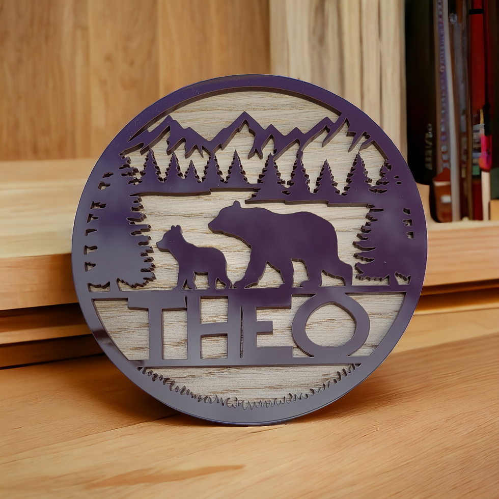 Thumbnail: Personalised Bear Forest Wall Plaque