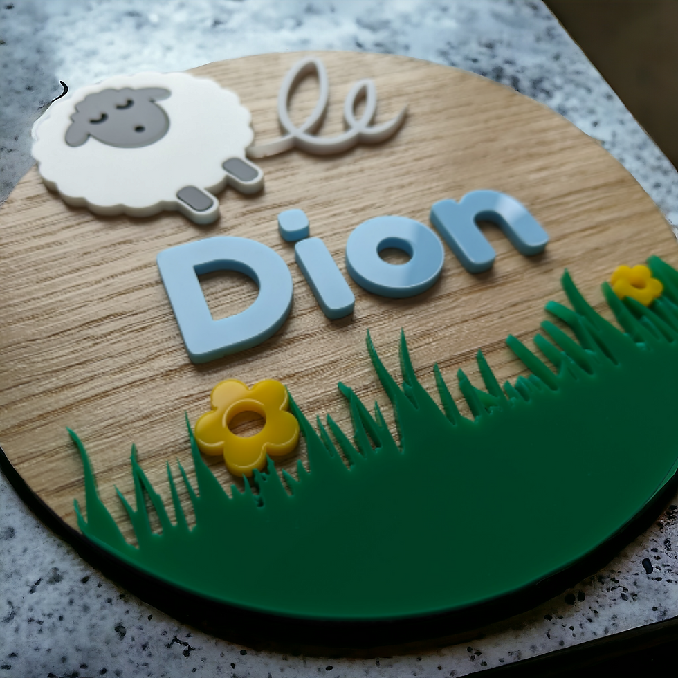 Thumbnail: Personalised Sheep in a Field Wall/Door Sign