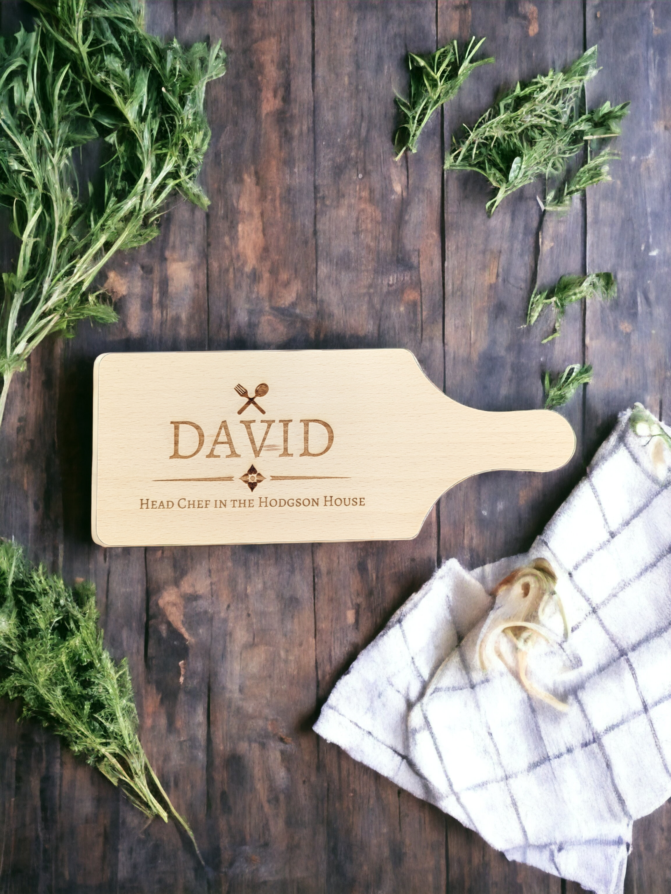 personalised wooden serving board