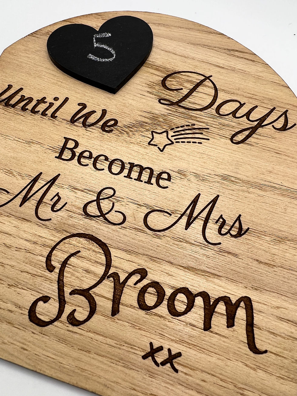 Thumbnail: Mr & Mrs Chalk Wedding Countdown Sign with Stand