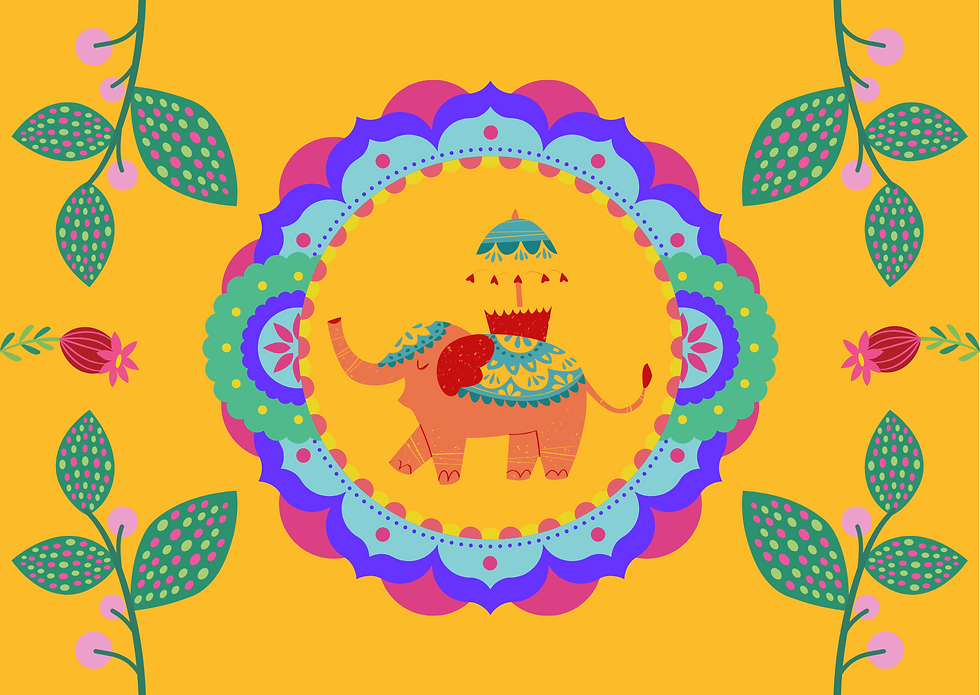 Thumbnail: Vivid Vistas: India-Inspired Postcard