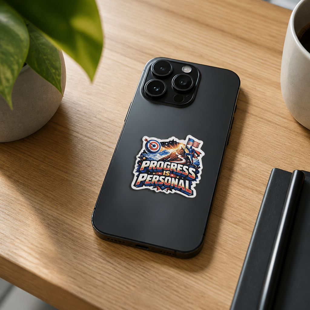 Tommy Man Vinyl sticker "Progress is Personal"