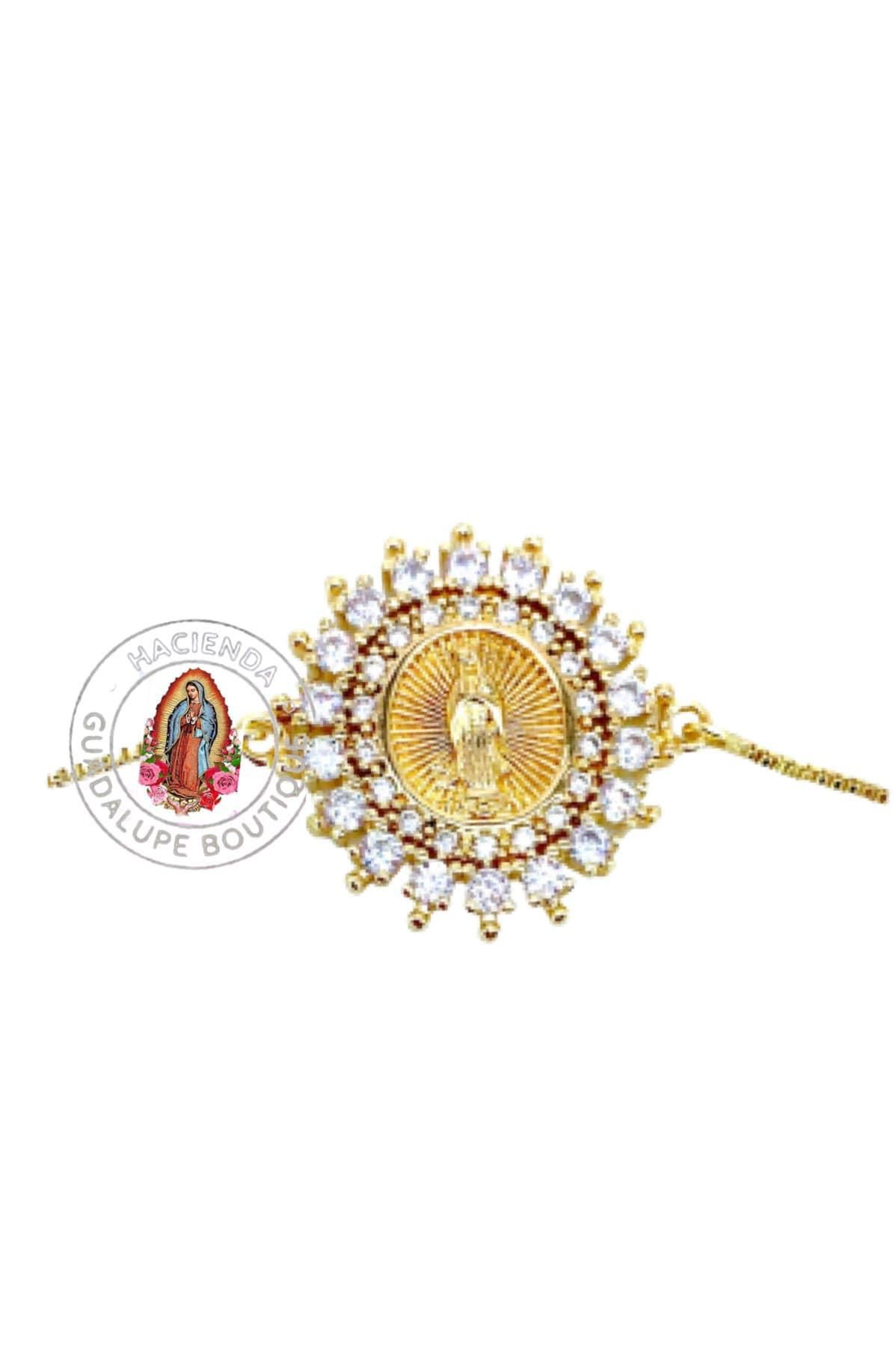 White stone Virgin Mary bracelet