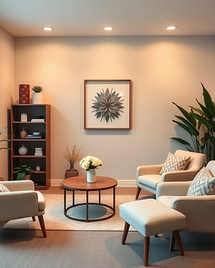 pleasant psychotherapy office setting with no people, but very, very  relaxing and welcomi