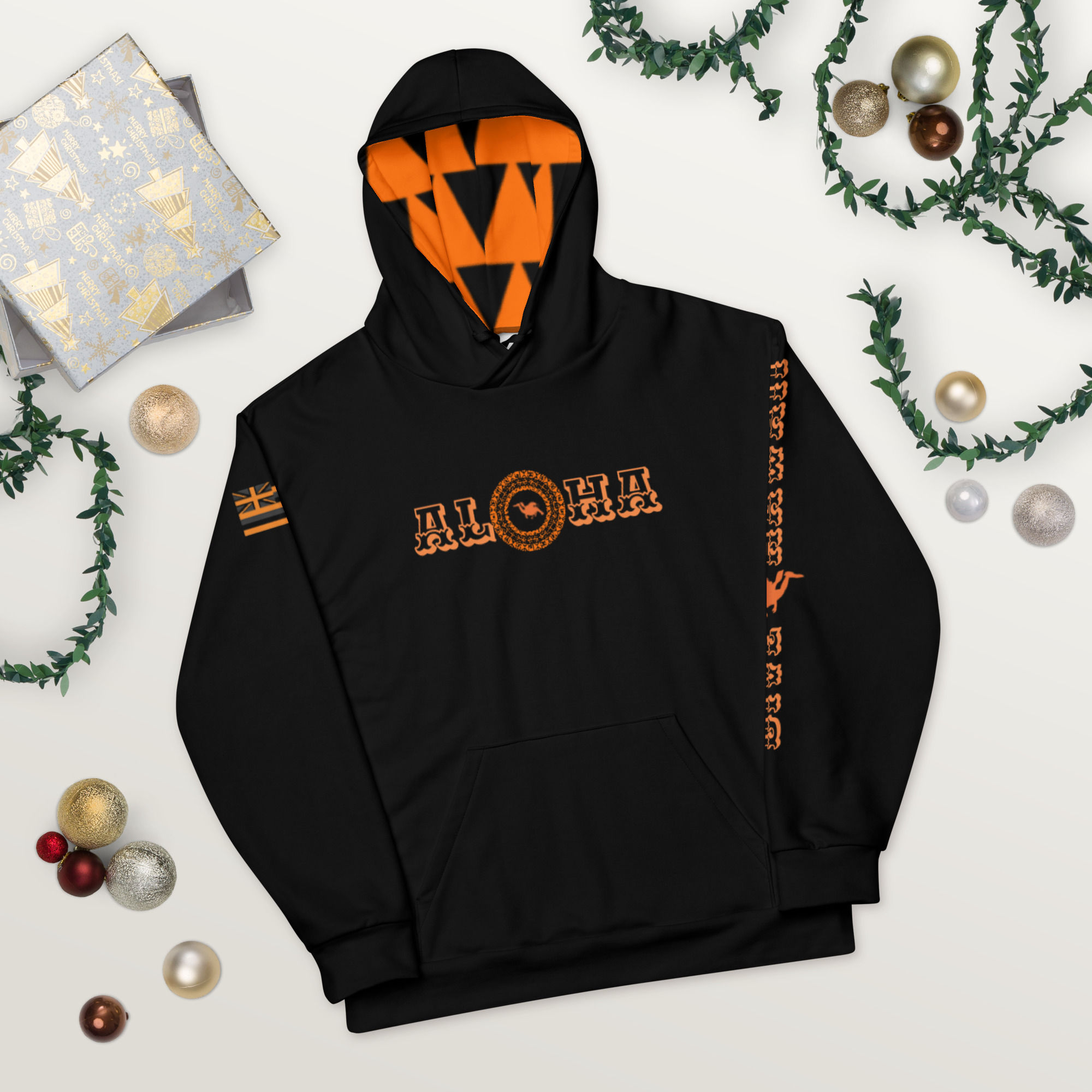 Tau tahi scuba Hoodie DIVE HAWAII black and orange 