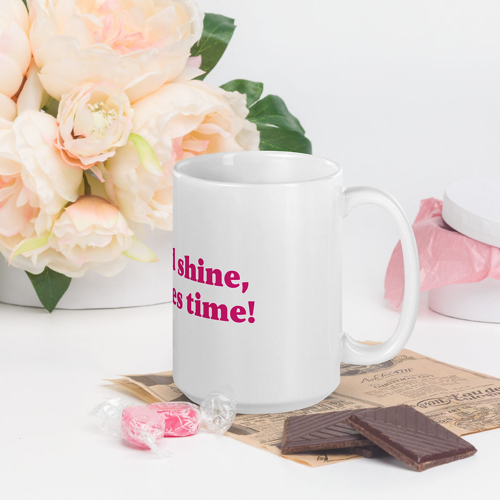 Thumbnail: White glossy mug - 'Rise and shine, it's Pilates time!'