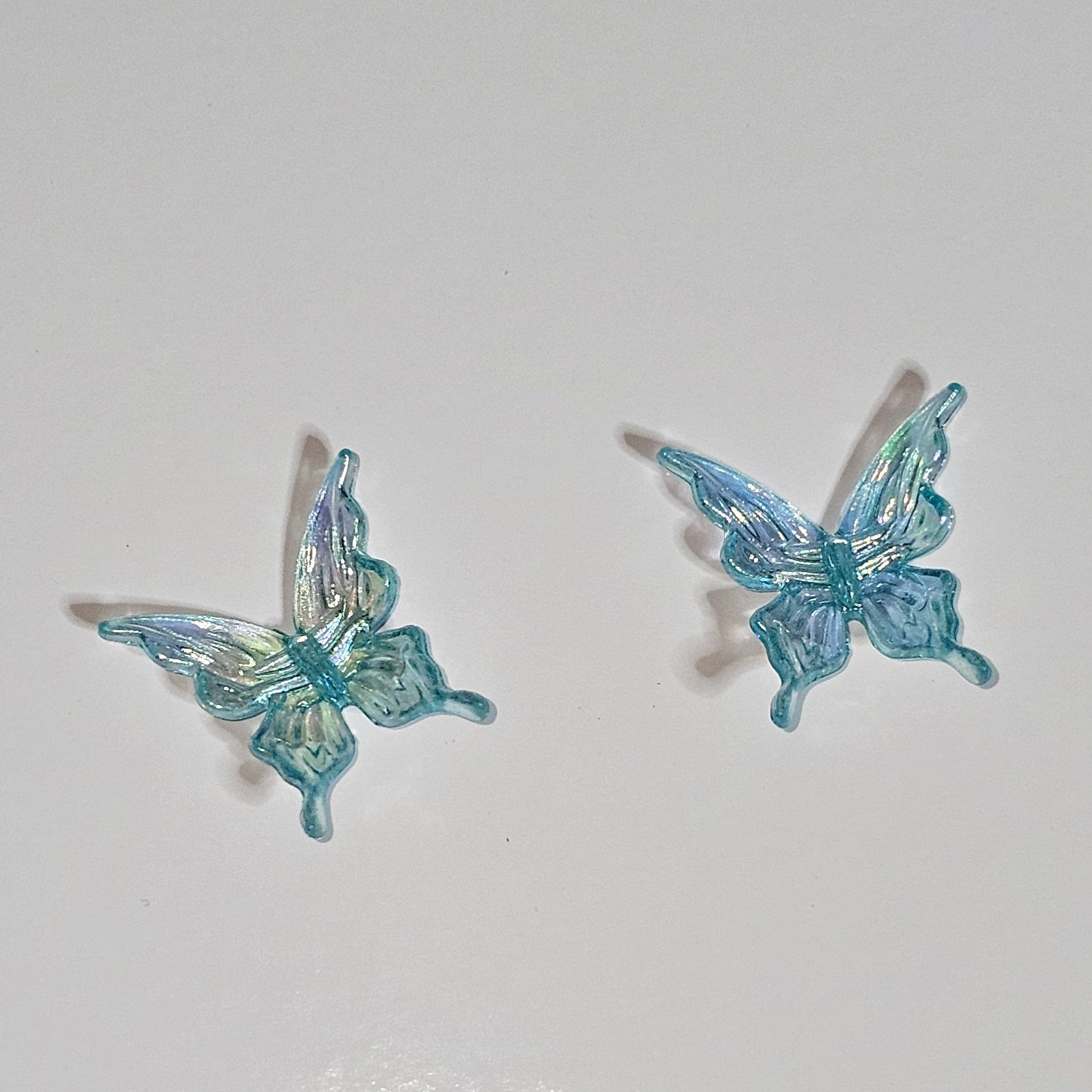 Turquoise Iridescent Acrylic Butterfly Charms