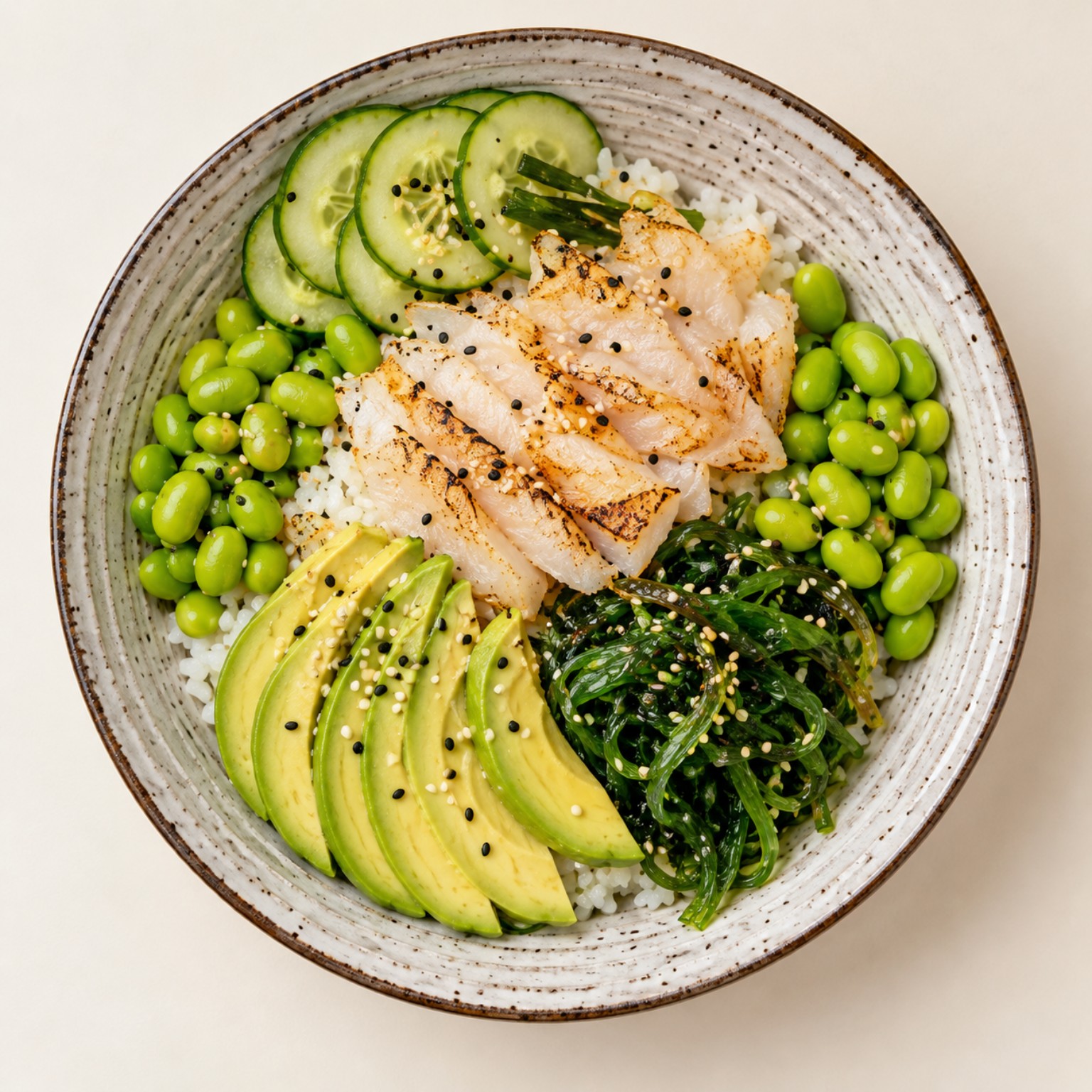 Seared Sea Bass Poke