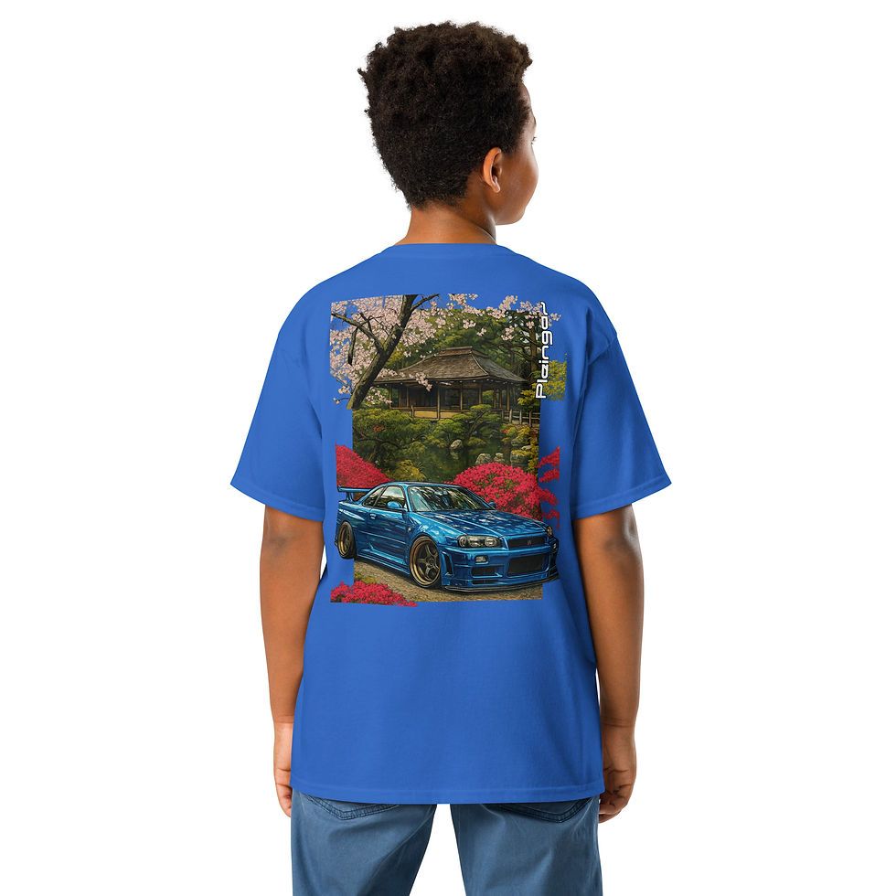 Thumbnail: Kid t-shirt  Pleingaz SKYLINE GARDEN unisex coton Oeko-Tex