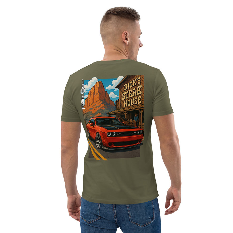 Thumbnail: T-shirt Pleingaz CHALLENGER STEAKHOUSE  du S au 5XL unisex en coton bio Oeko tex