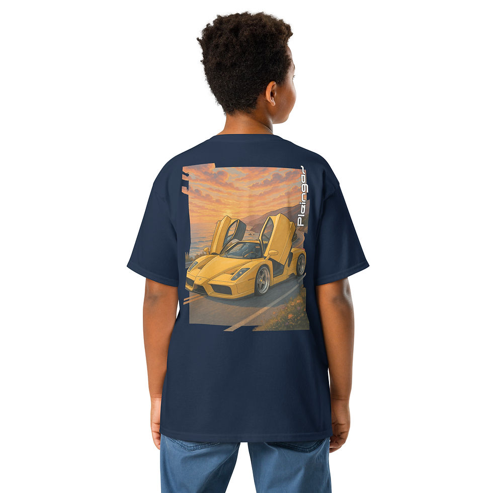 Thumbnail: Kid t-shirt Pleingaz ENZO YELLOW  unisex en coton certifié Oeko-ex