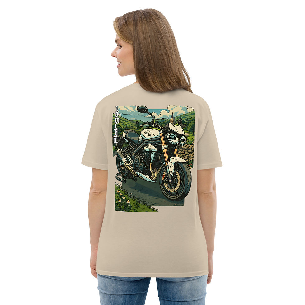 Miniature : T-shirt Pleingaz moto STREET TRIPLE  du S au 5XL unisex 100% coton bio Oeko-Tex