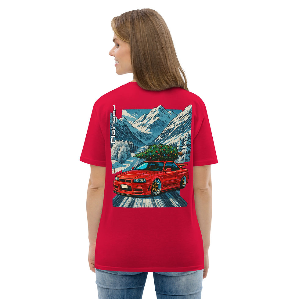 Miniature : T-shirt Pleingaz R34 SKYLINE X-MAS Unisex coton bio oeko tex