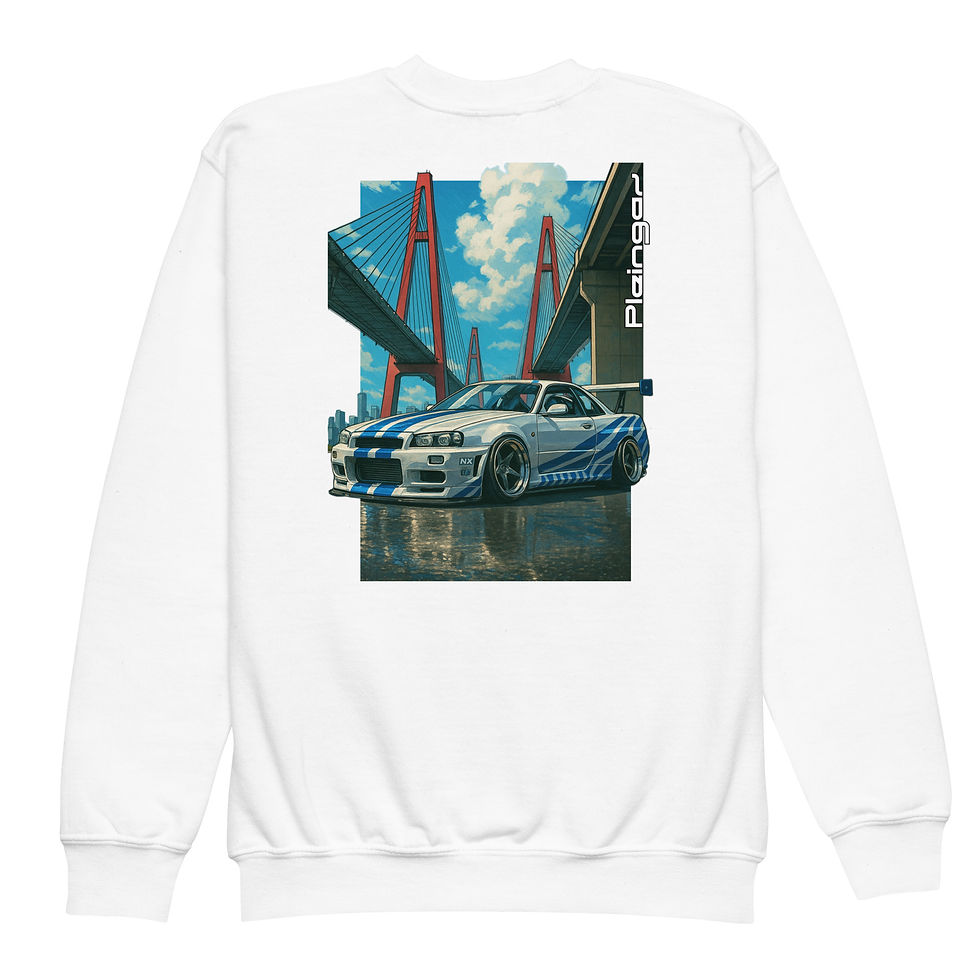 Thumbnail: Kids Sweater Pleingaz SKYLINE R34 Fast & Furious Day unisex coton/polyester